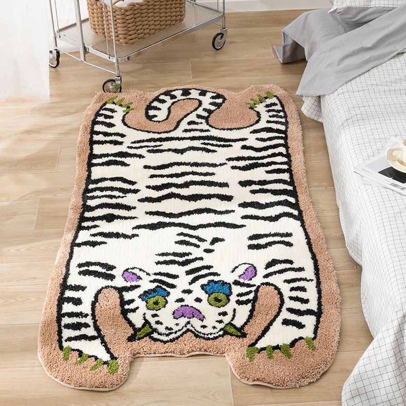 Novelty Color Mixed Modern Area Carpet Polyester Tiger Printing Indoor Rug Easy Care Carpet for Living Room