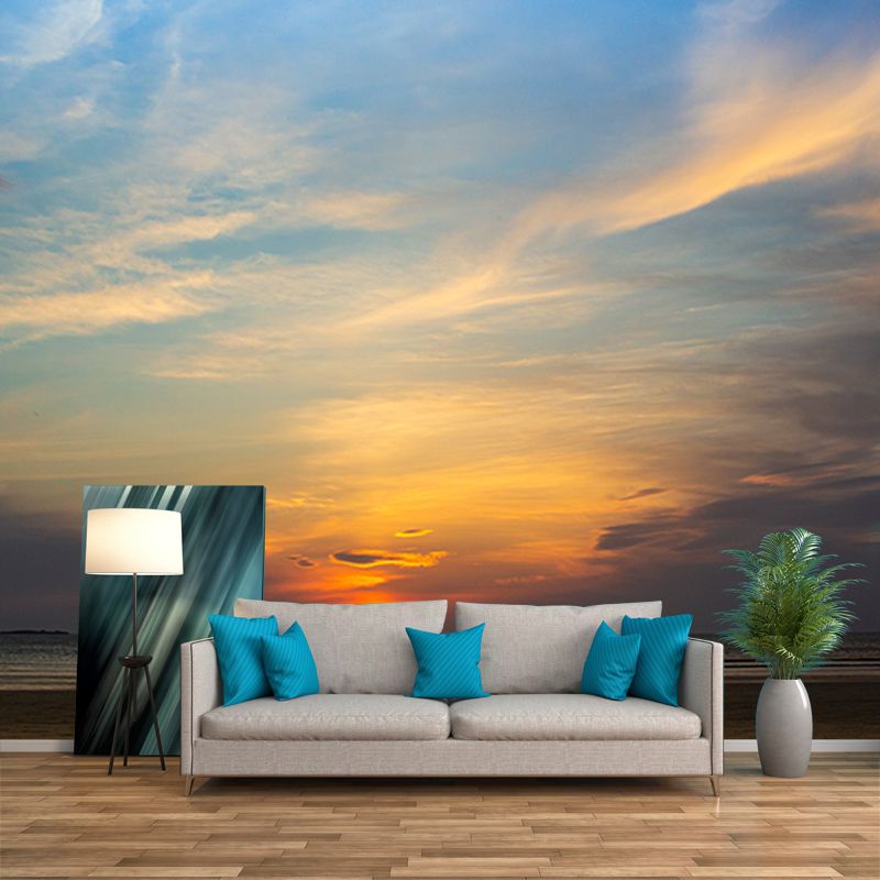 Seaside View Murals Environment Friendly Wallpaper for Sitting Room Wall Decor