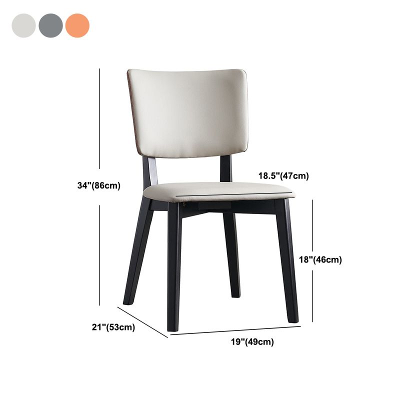 Oak Solid Wood Dining Chair Upholstered Armless Dining Chairs