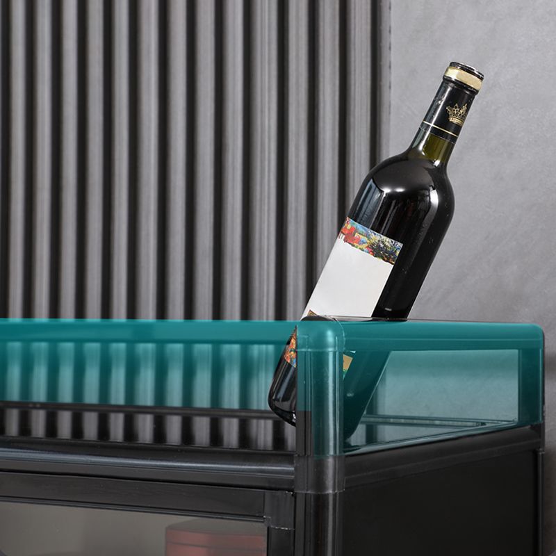 Modern Black Sideboard Buffet Mirrored Metallic Sideboard Table Living Room