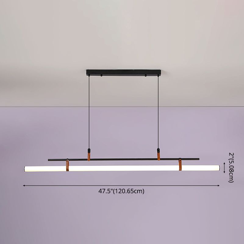 Lineare Metall Island Leuchte moderne Deckenheizlicht für Esszimmer