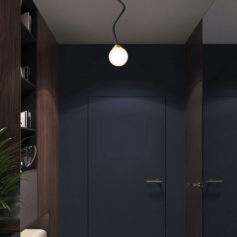 Brass Globe Wall Light Nordic Black Wall Sconce with Glass for Living Room