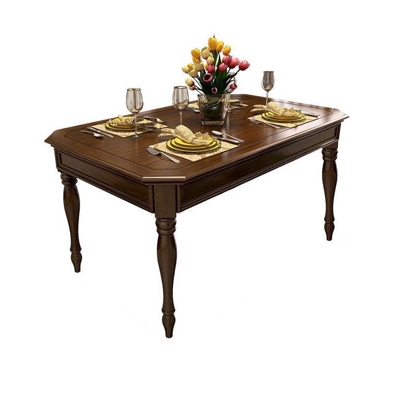 Wooden Dining Room Set Traditional Standard Height with Rectangle Top Dining Furniture
