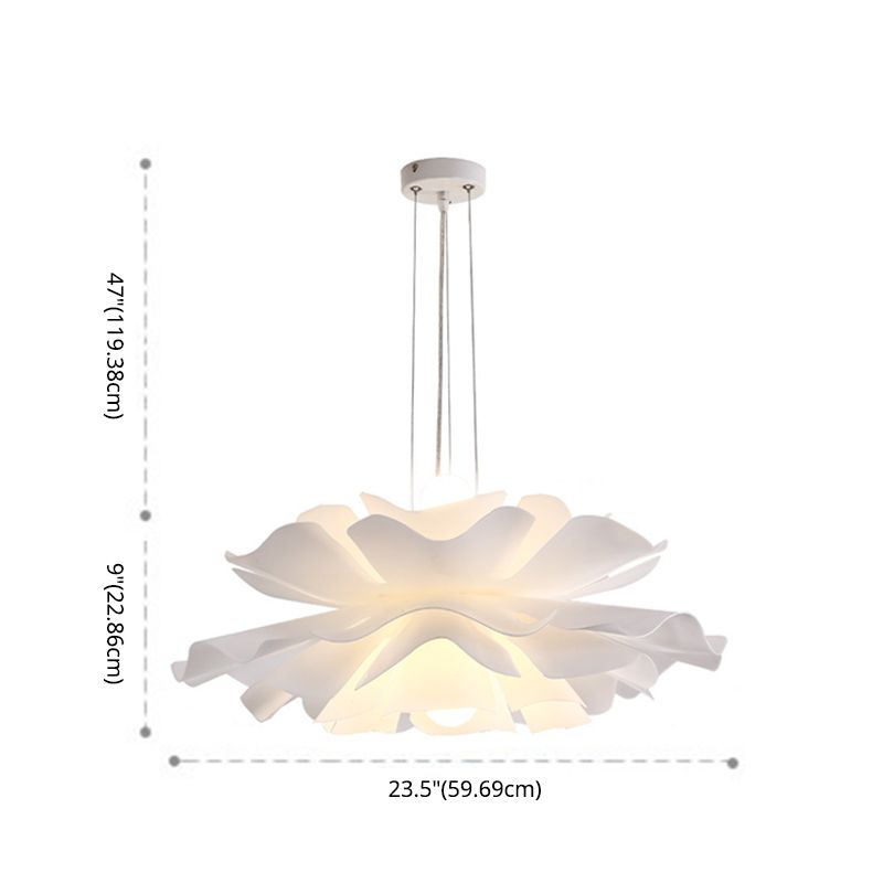 Modern Minimalist Style Blossoming Flower Hanging Pendant Lights Metal 2 Lights Pendant Light for Living Room