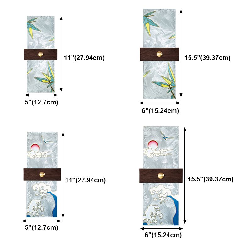 1-Light Wooden Wall Sconce Modern Simple Wall Mount Lamp with Acrylic Shade for Bedroom