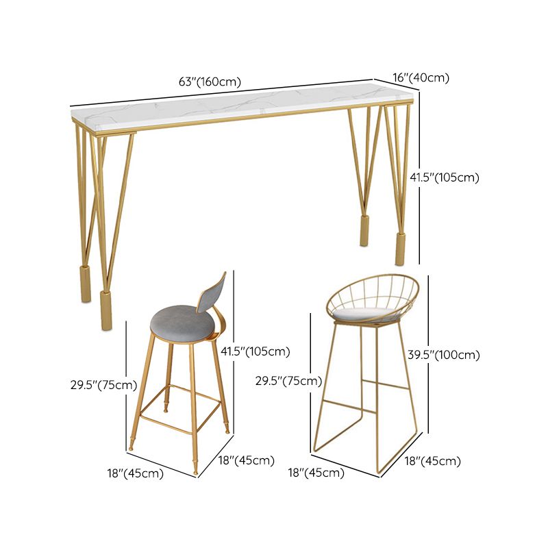 1/4/7 Pieces Pub Dining Set Modern Faux Marble Bar Stool and Table Set