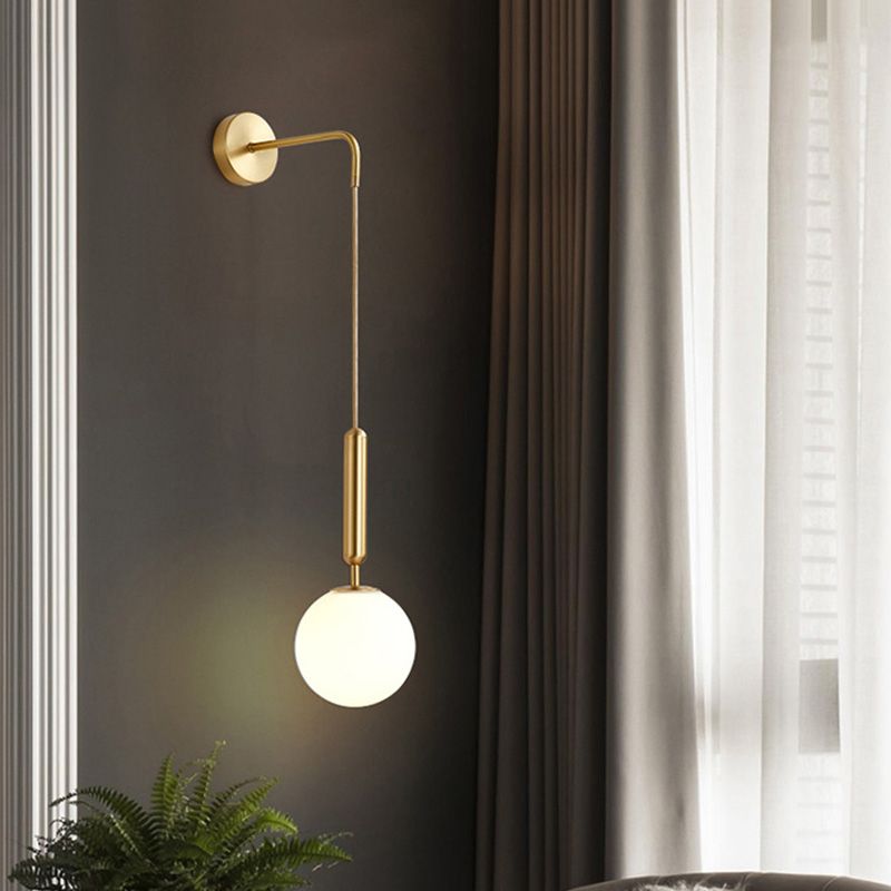 Glass Orb Wall Mounted Light Fixture Simplicity Style Wall Light Sconce for Bedroom