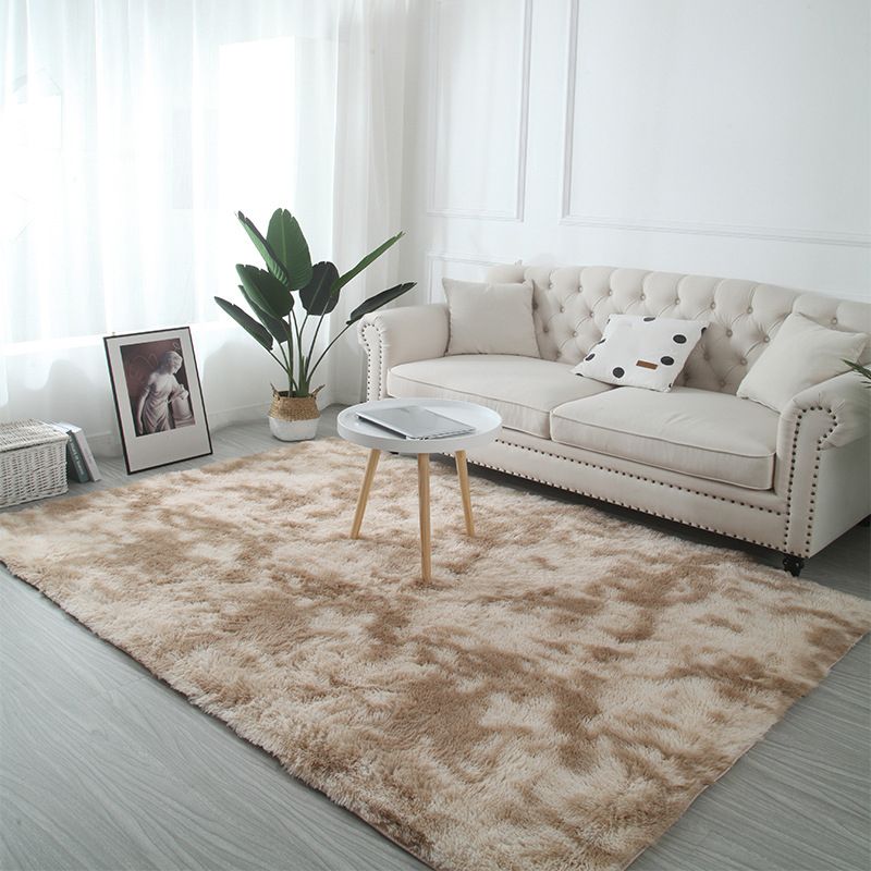 Casual Tie Dye Printed Rug Contemporary Shag Carpet Polyester Stain Resistant Rug for Living Room