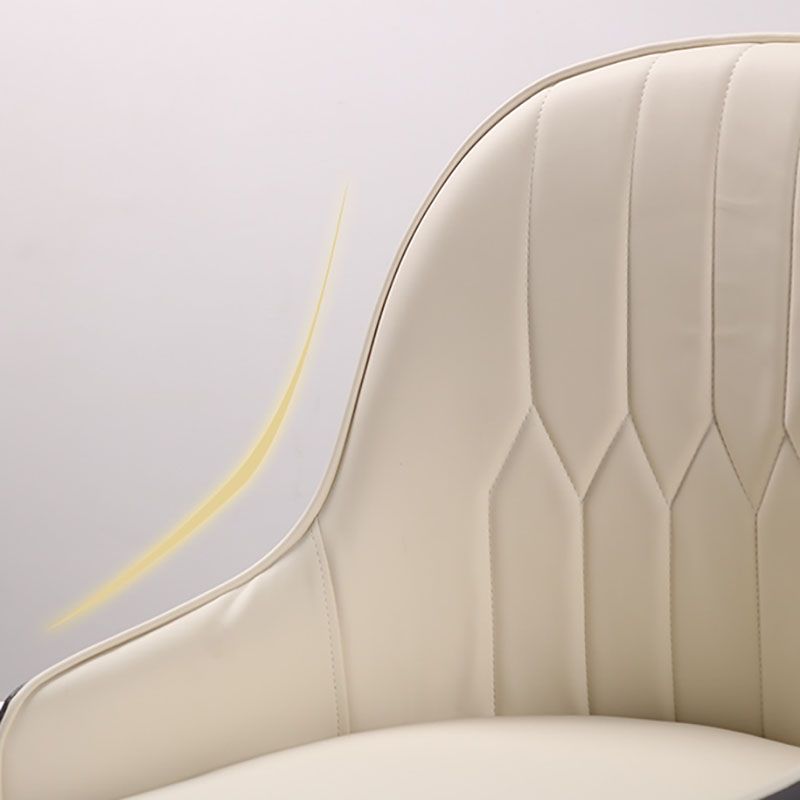 Leather Dining Chairs Scandinavian Arm Solid Back Dining Side Chair