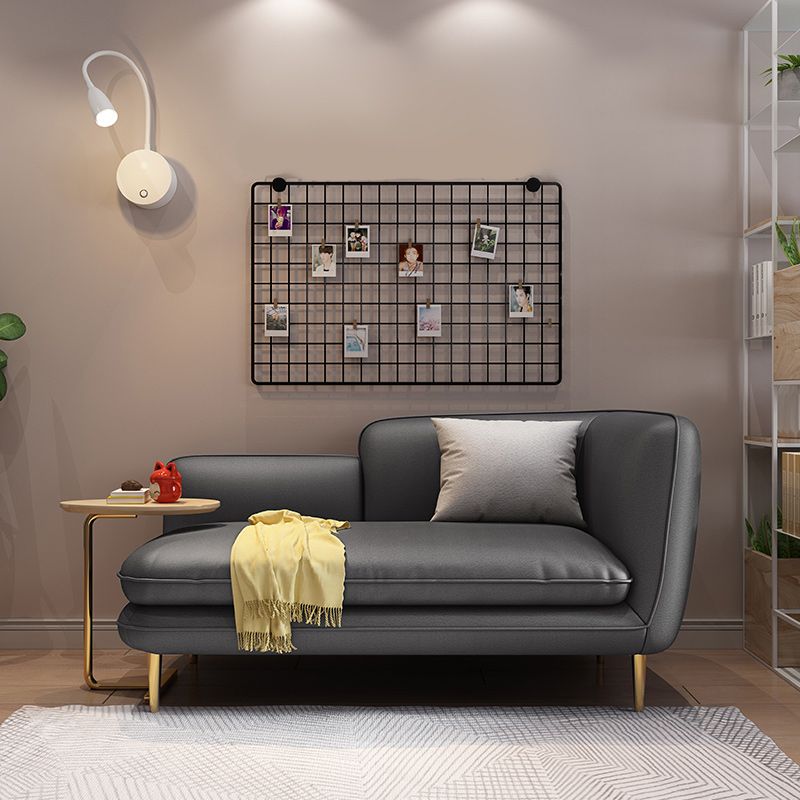 Linen/faux Leather Modern Sofa 31"W Square Arm Tight Back Sofa for Living Room