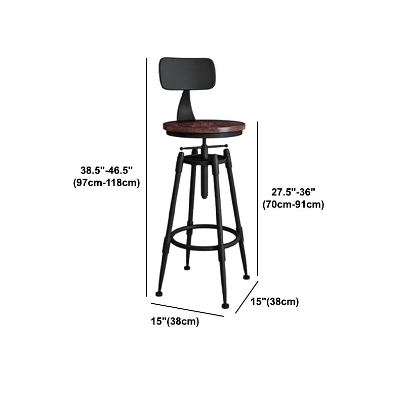 Rotating Barstool Industrial Style 4 Legs Bar Stool for Dining Room