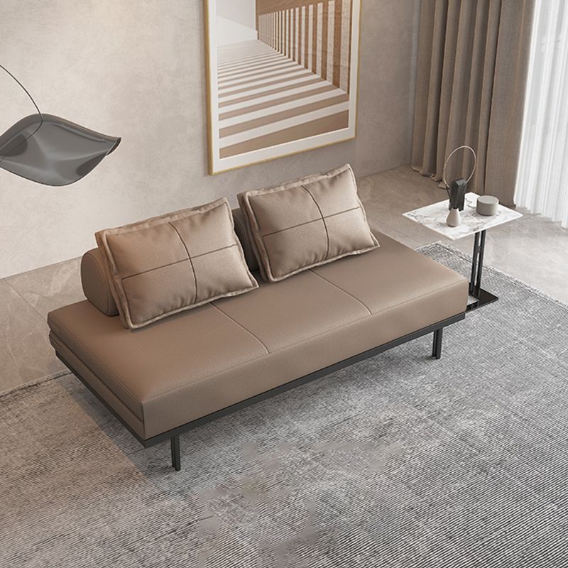 Contemporary Faux Leather Sleeper Sofa Pillow Back Futon Sleeper Sofa Bed