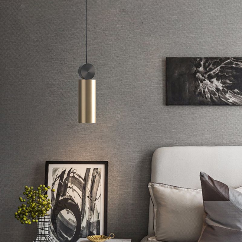 Light de plafond LED en forme géométrique Simplicité de lampe suspendue en or pour salle à manger