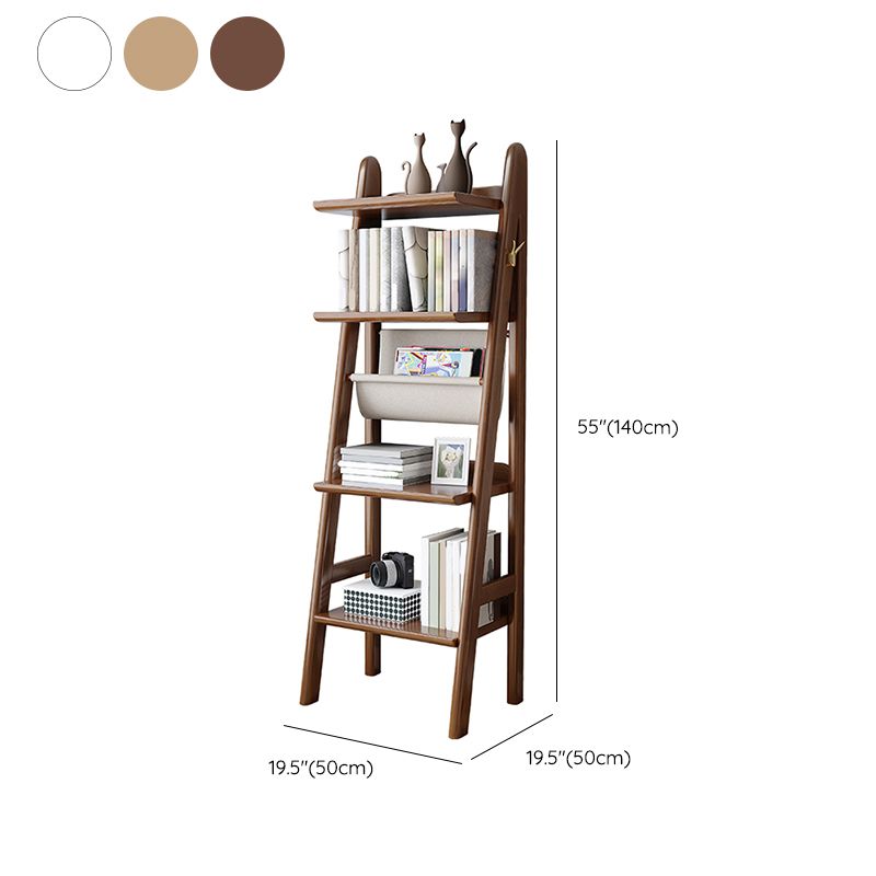 Modern Style Bookshelf Open Back Vertical Wooden Bookcase for Study Room