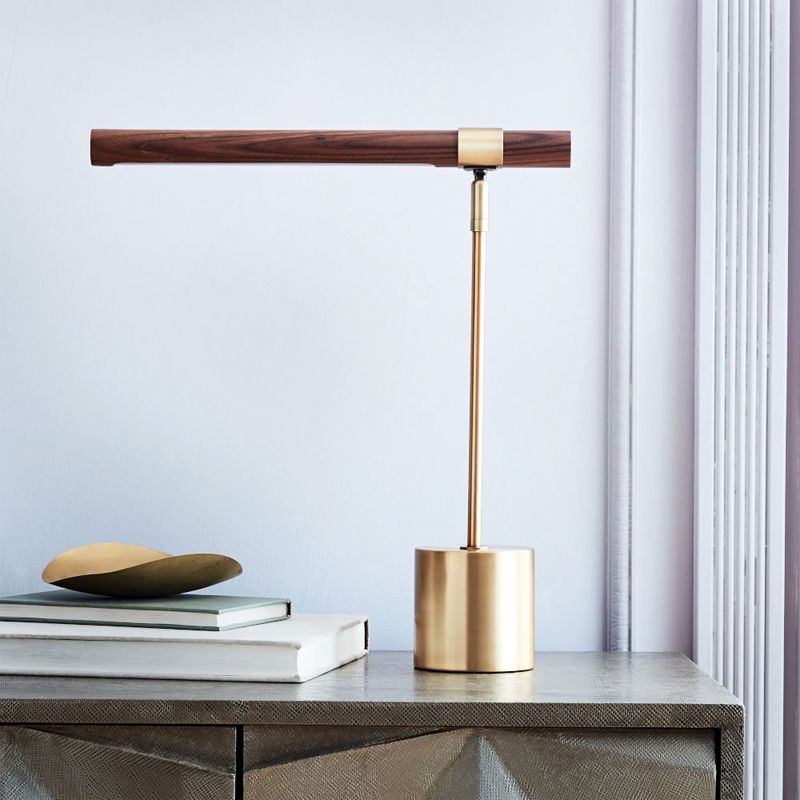 Lámpara de mesa lineal de estilo moderno lámpara de mesita de noche de 1 luces