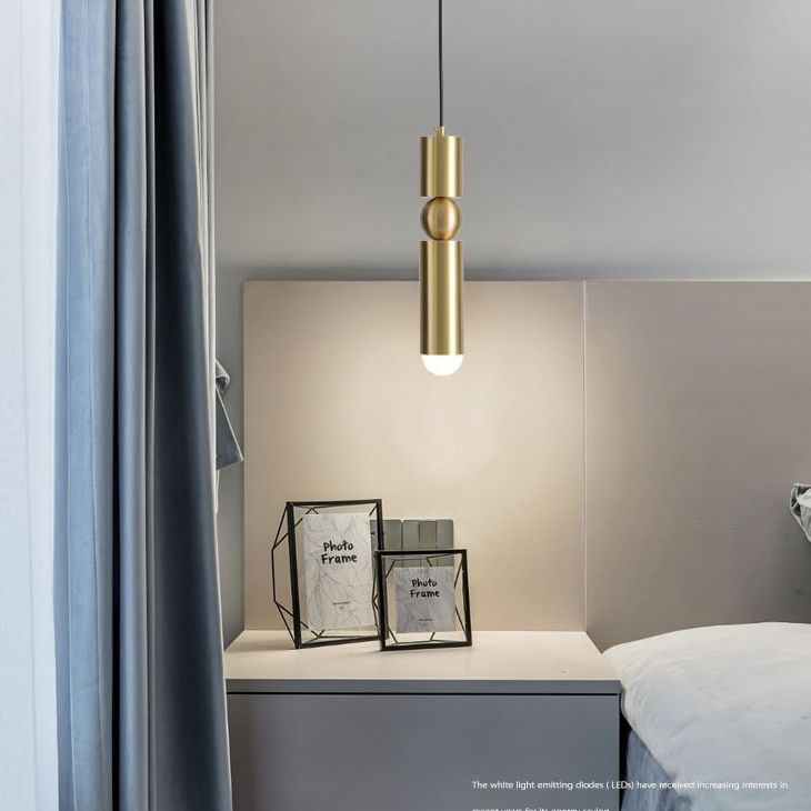 Cylindrical Metal Hanging Pendant Light Modern Style Ceiling Downlight Pendant Light for Dinning Room