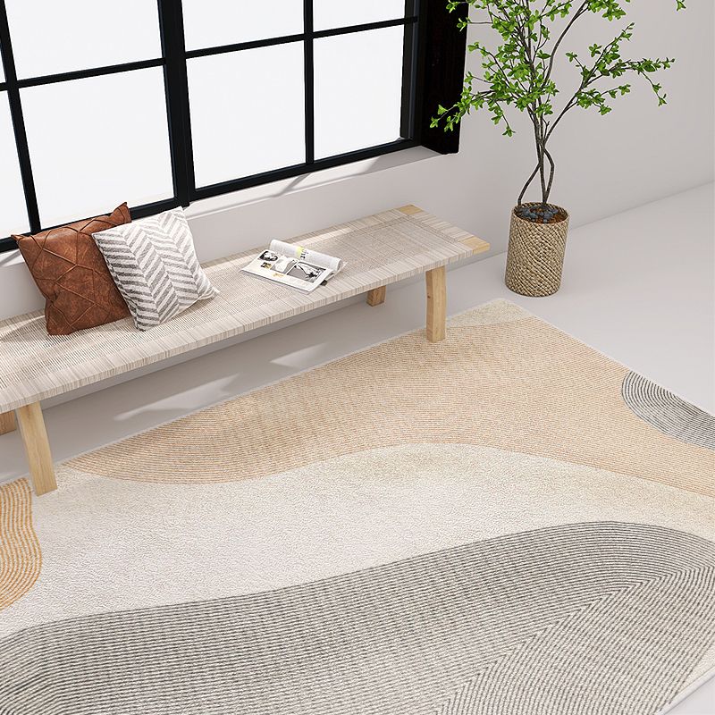 Modern Area Carpet Leisure Contrast Panel Indoor Rug Polyester Rug with Non-Slip Backing