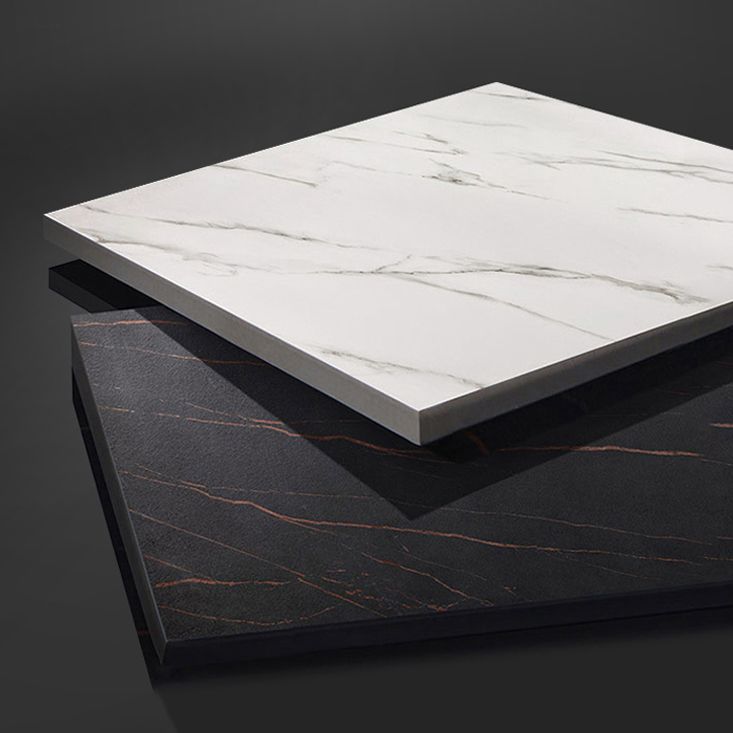 Mesa de comedor de piedra sinterizada Estilo de lujo 4 patas Mesa de rectángulo base para el hogar