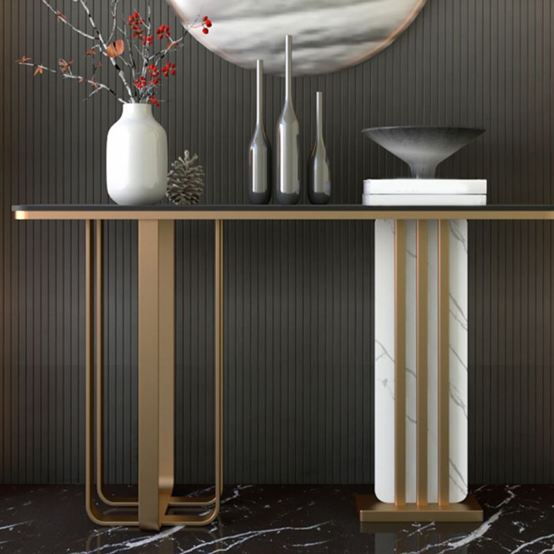 11" Wide Stone Glam Accent Table Rectangle Console Accent Table