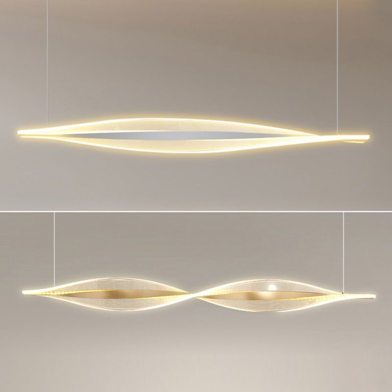 1 Light Acrylic Geometric Island Lighting Modern for Dining Room