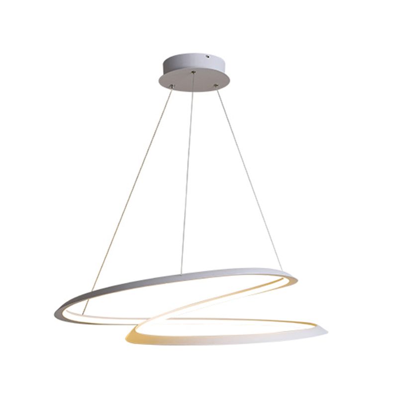 Lámpara de sombra retorcida lámpara de metal moderno 1 colgante de 1 luces