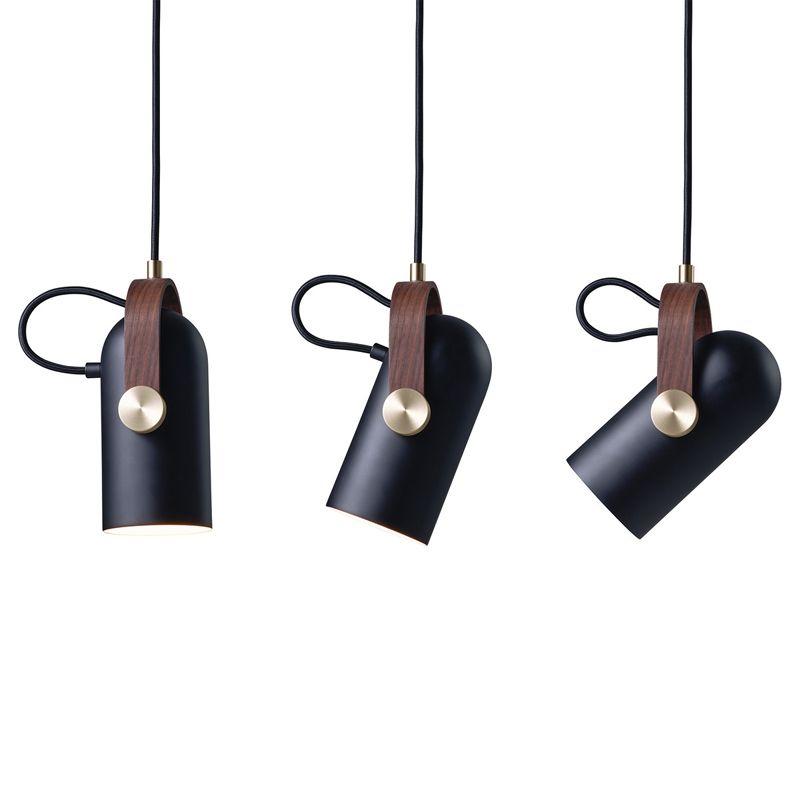Nordic Style 1-Bulb Adjustable Spotlight Cylindrical Suspension Pendant Light with Metal Shade