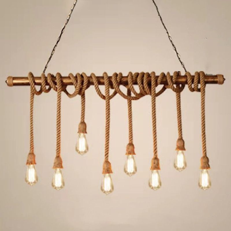 Ampoule exposée grande cuisine de la cuisine corde rétro de style industriel de style industriel îles lumières pour café