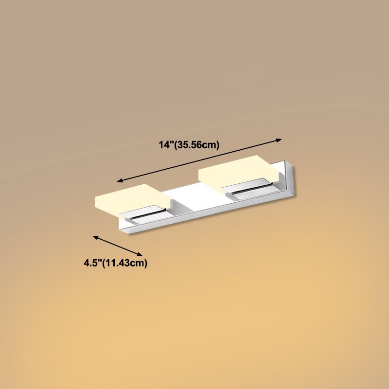 Iluminación de tocador cuadrado estilo moderno de metal múltiples luces de polvo de tocador