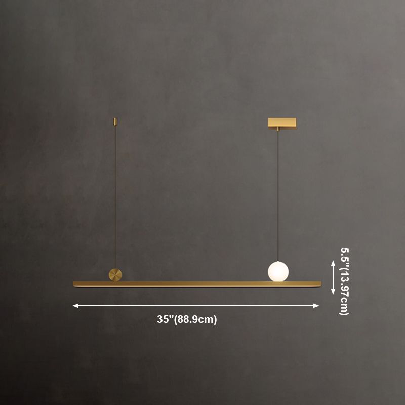 Modern 2-Light Kitchen Pendant Lights Linear Metal Island Light Fixtures