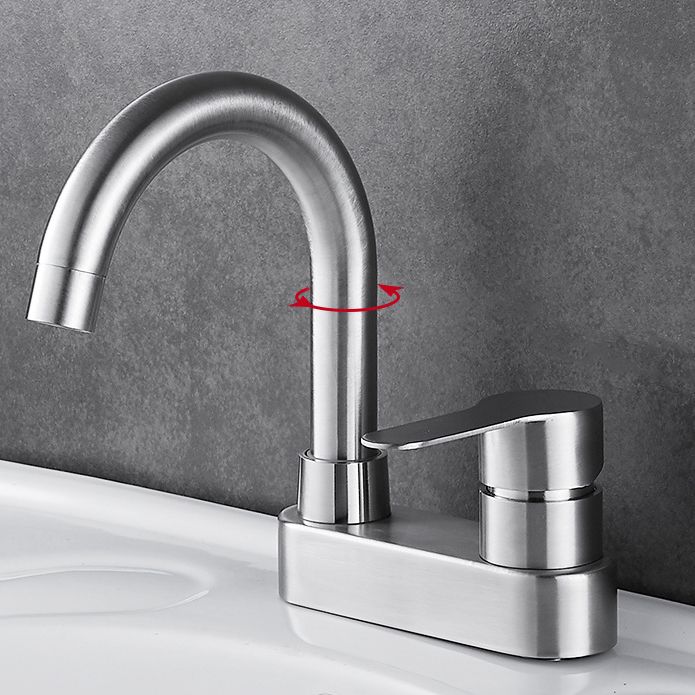 Bathroom Sink 304 Stainless Steel Center Faucet, Single Handle Bathroom Vanity Faucet