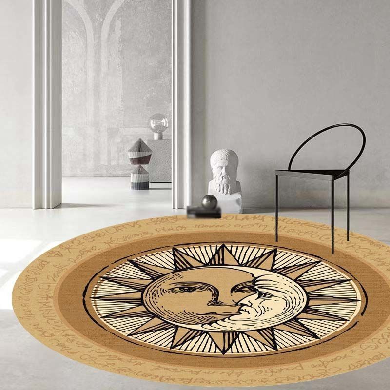 Modern Style Round Carpet Rug Stain Resistant Rug for Home Decor