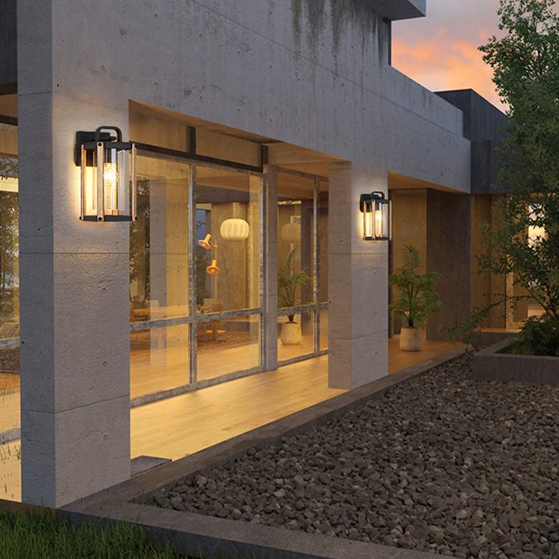 Industrial Metal Wall Light Cage Shape 11.5" High Wall Sconce with Glass for Outdoors