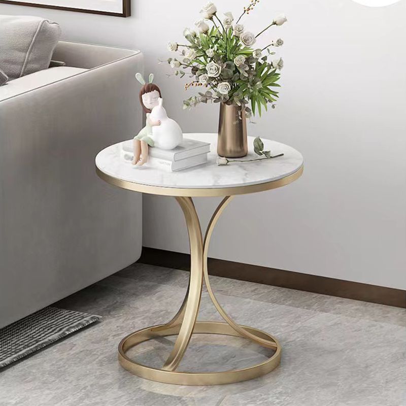 22" Tall Contemporary Round Side End Table Metal Pedestal Side Table
