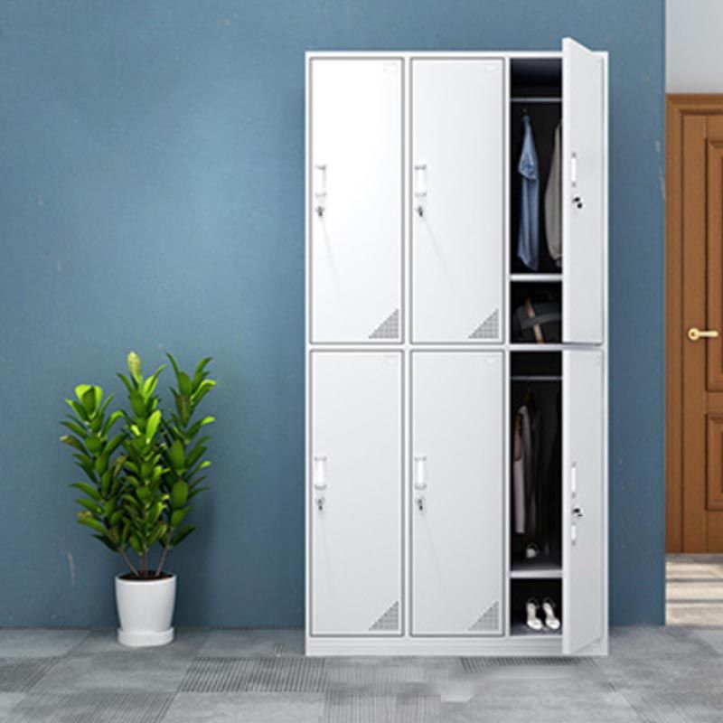 Contemporary Wardrobe Armoire White Color Steel Wardrobe Closet with Locks
