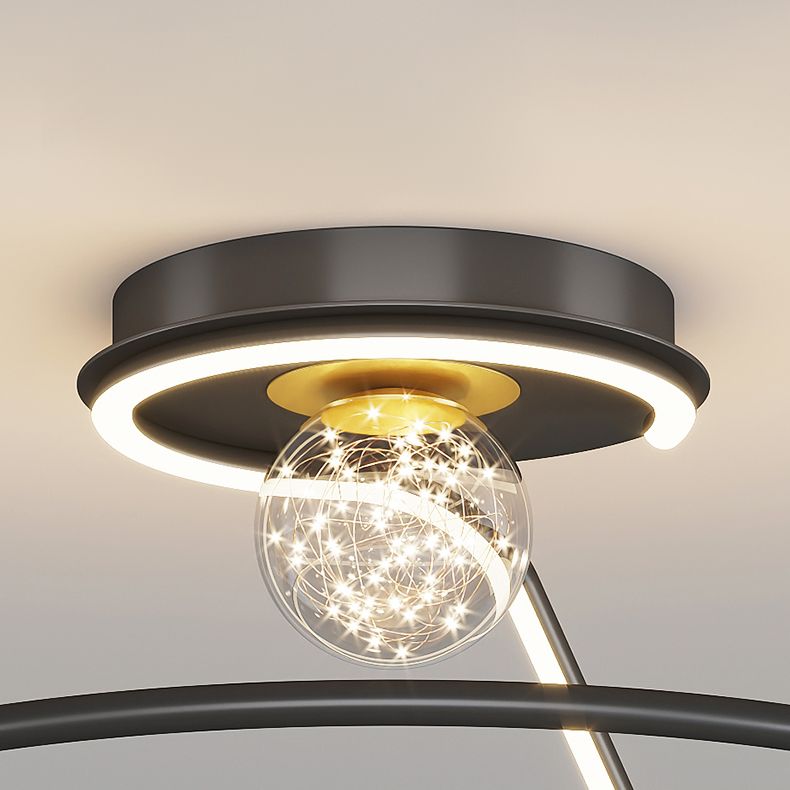 Apparecchio di illuminazione da soffitto per montaggio a incasso in stile moderno a 2 luci in nero