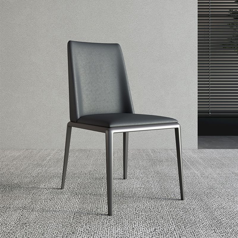 Silver Leg Contemporary Faux Leather Dining Room Chair for Home