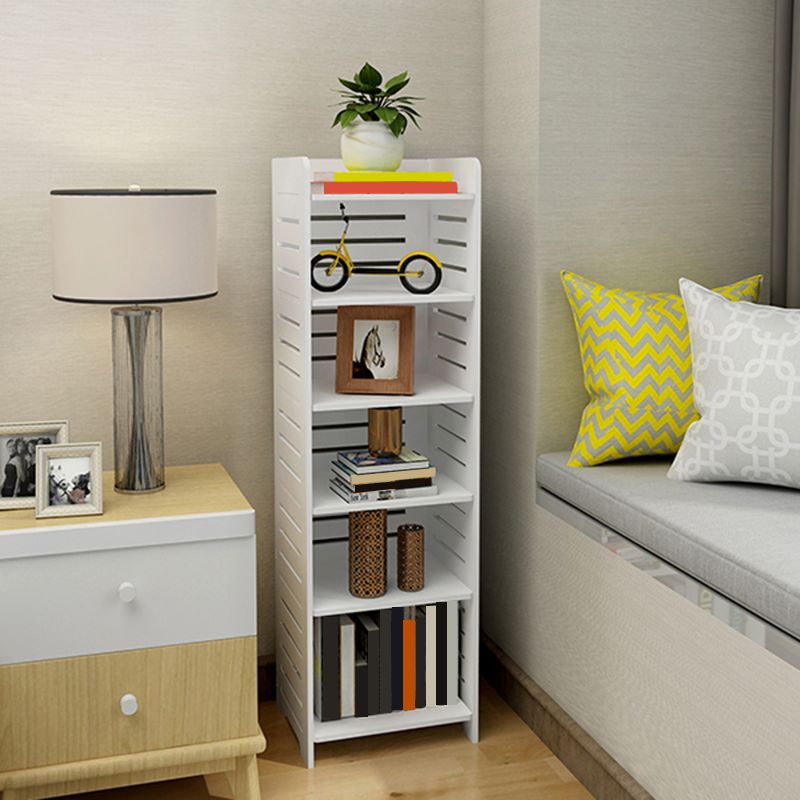 11.81"W Bookcase Contemporary Style Pure White Bookshelf for Home Office