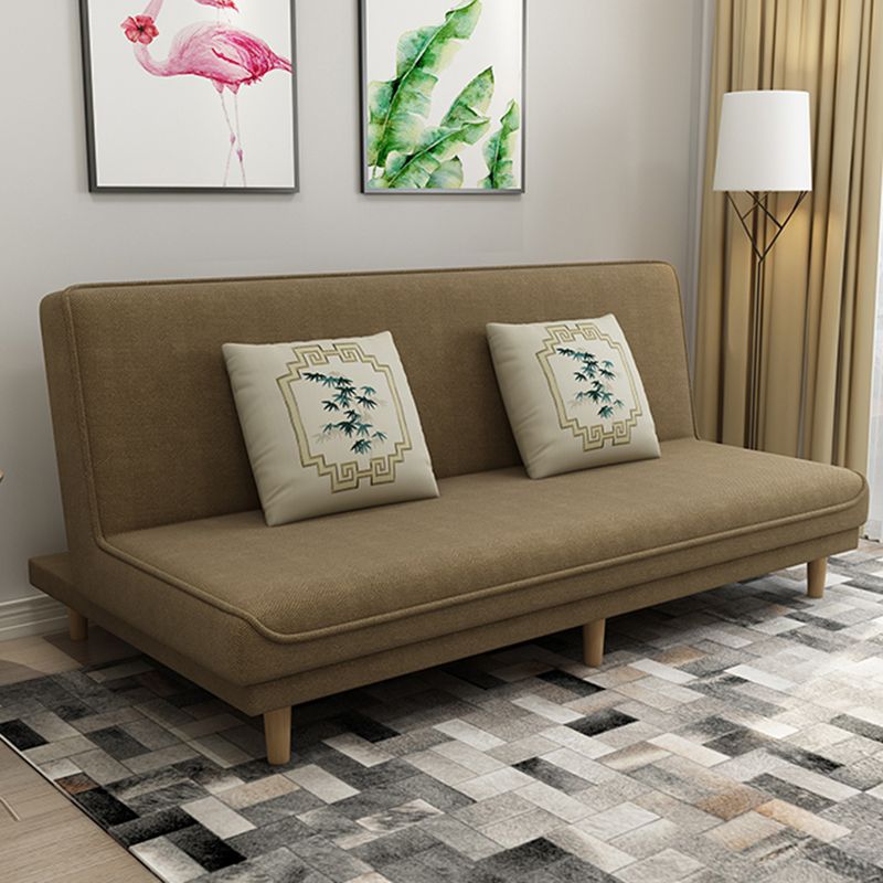 Foldable and Wear-resisting Linen Armless Sofa with Tight Back for Apartment