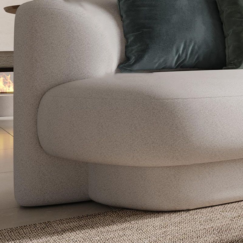 Contemporary Sofa Solid Color Curved Loveseat for Bonus Room