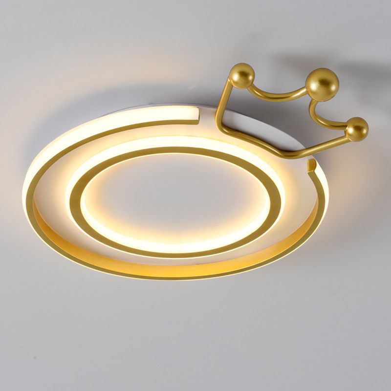 Crown Flush Mount Light 1 Light Aluminum Contemporary Flush Mount Spotlight for Children Bedroom