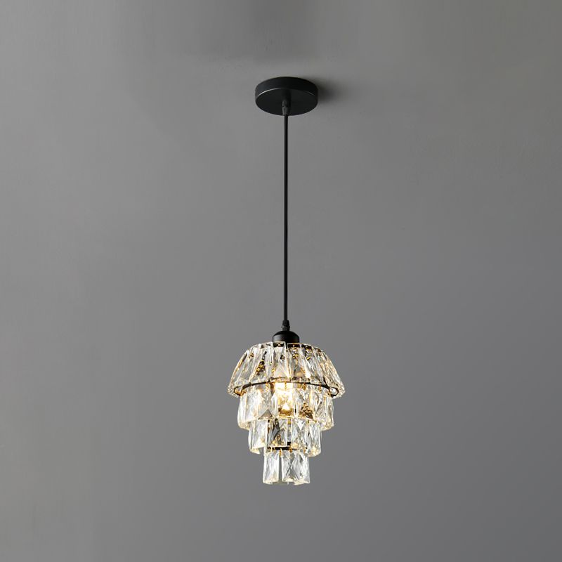 Petite lampe suspendue en cristal élégant