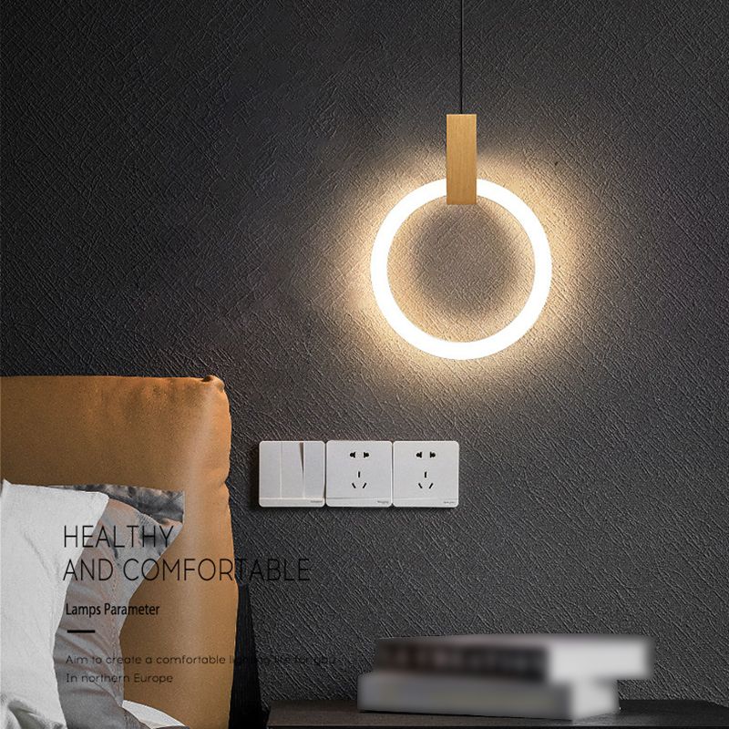 Circle Modern Hanging Light Kit Acrylic LED Pendant Light for Dining Room
