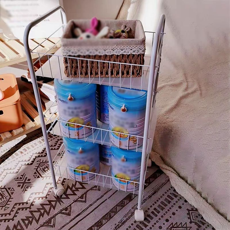 Schwarz -Weiß -Industrie -Bücherregal Etagere Bücherregal mit Zaubererrädern