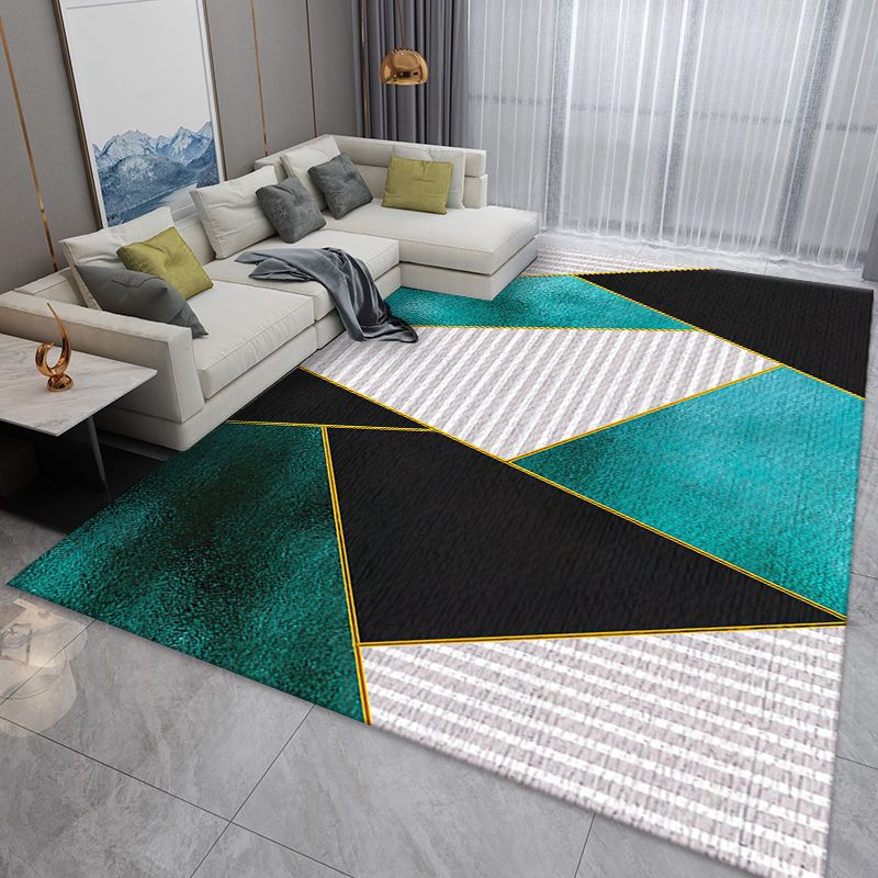 Tapis géométrique du tapis moderne de la Marine Tapis lavable pour le salon