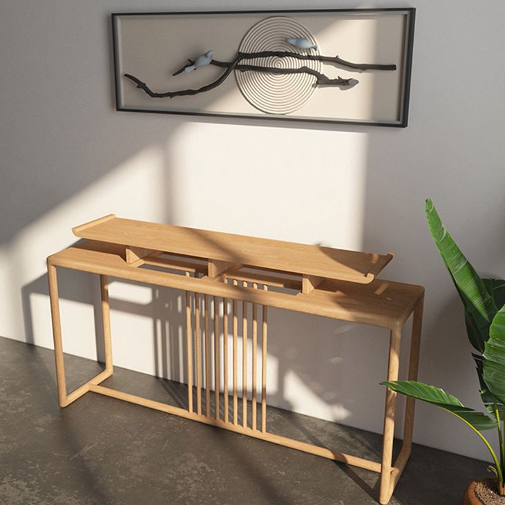 13"W Mid-Century Modern Console Table Pine Solid Wood Sofa Table