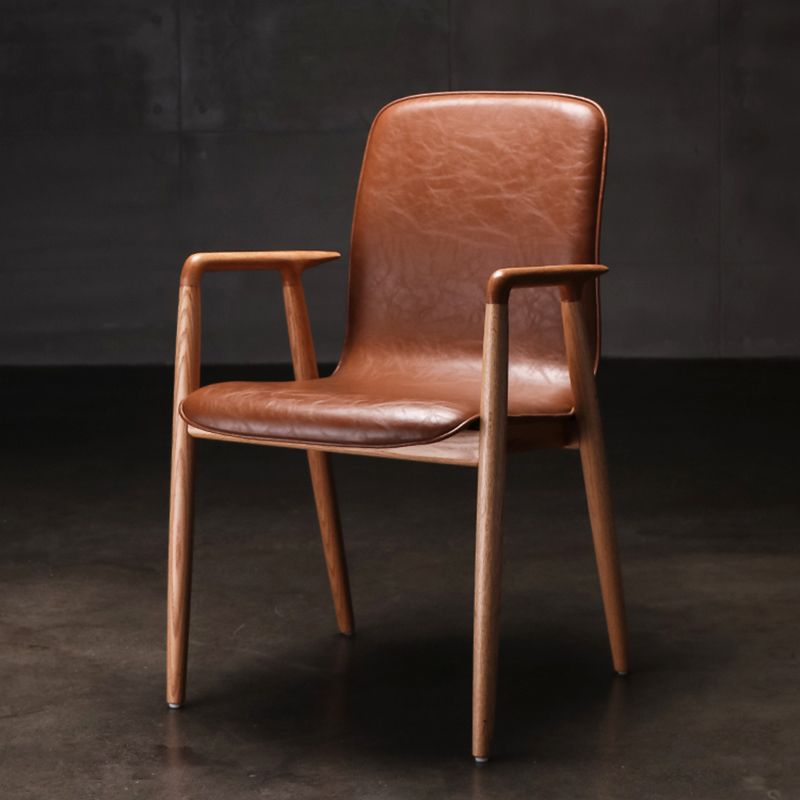 Silla de comedor de estilo tradicional, brazo de cocina, silla individual con patas de madera
