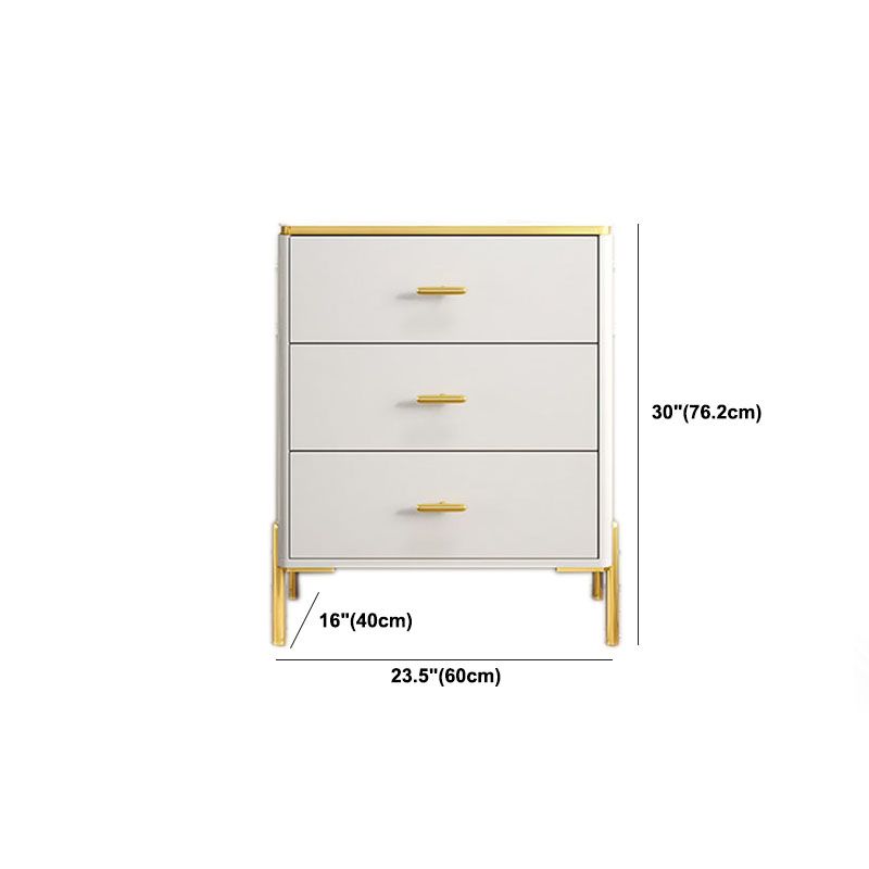 Glam Vertical Storage Chest Bedroom Stone Chest with Drawers