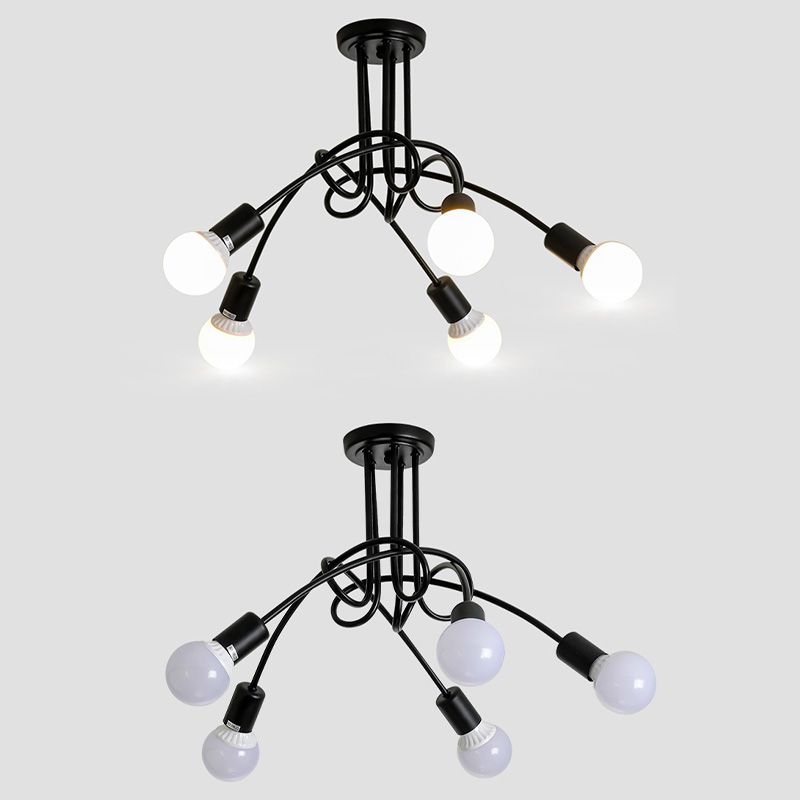 Sputnik Design Semi Flush Techo Luz de techo industrial Luz de montaje semi descarte de montaje