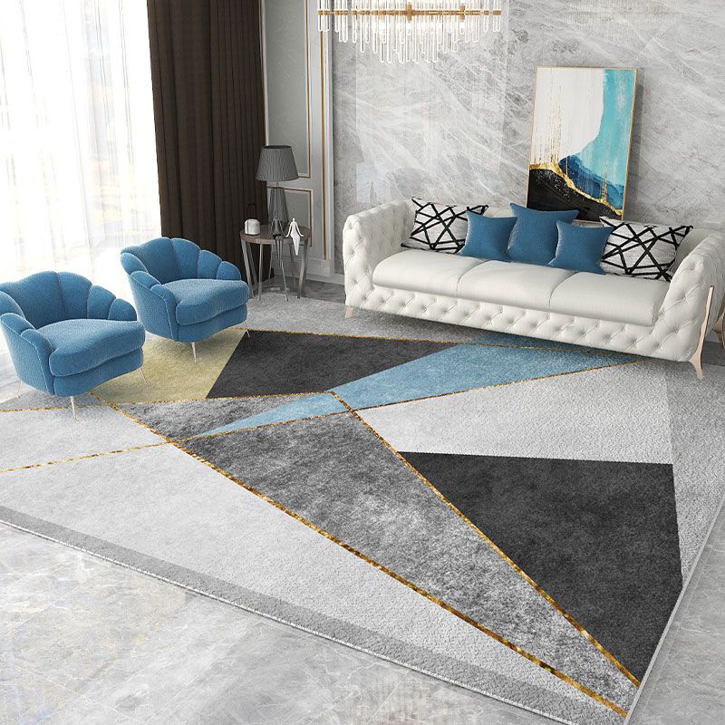 Simplicity Washable Carpet Modern Area Rug Polyester Stain Resistant Area Rug for Home Decor