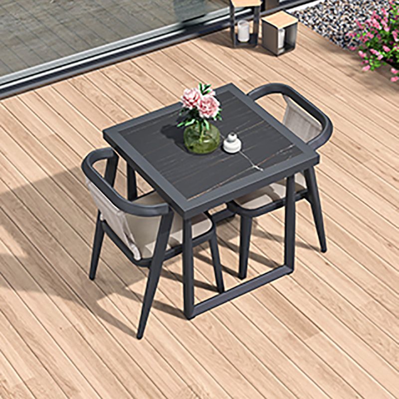 Tropical Rattan Gray Armed Chairs with Arm Patio Dining Chair